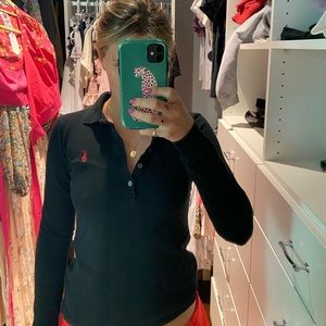 Ralph Lauren black long sleeved polo